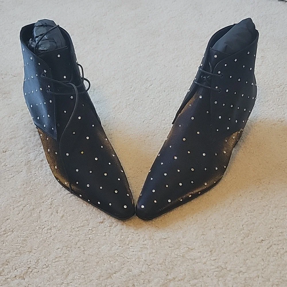 🛑SAINT LAURENT Raso Iridiscent Nero Boots - Picture 3 of 10